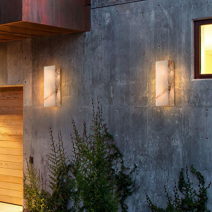Rectangular Alabaster Wall Sconce - Simprolos