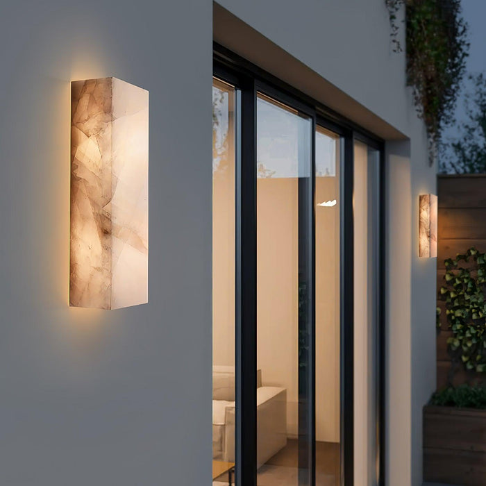 Rectangular Alabaster Wall Sconce - Simprolos