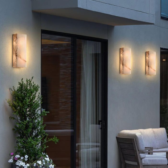 Rectangular Alabaster Wall Sconce - Simprolos