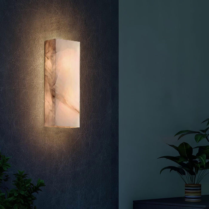 Rectangular Alabaster Wall Sconce - Simprolos