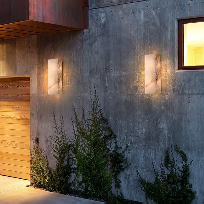 Rectangular Alabaster Wall Sconce - Simprolos
