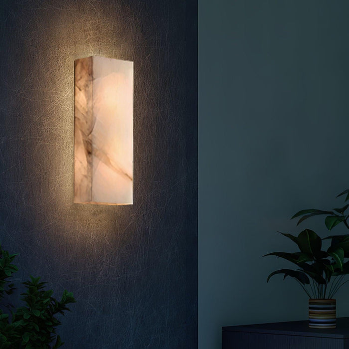 Rectangular Alabaster Wall Sconce - Simprolos