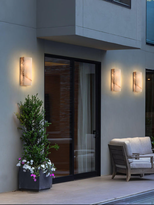 Rectangular Alabaster Wall Sconce - Simprolos