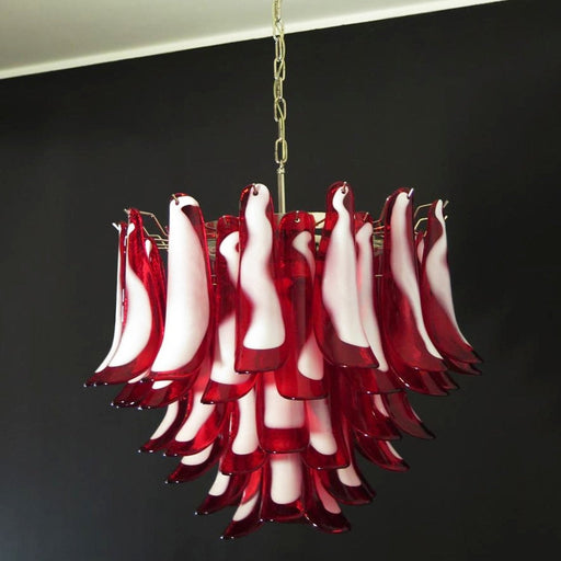 Red Glass Petals Chandelier - Simprolos