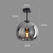 Retro Copper Glass Semi Flush Mount Ceiling Light - Simprolos