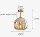 Retro Copper Glass Semi Flush Mount Ceiling Light - Simprolos