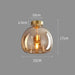 Retro Copper Glass Semi Flush Mount Ceiling Light - Simprolos