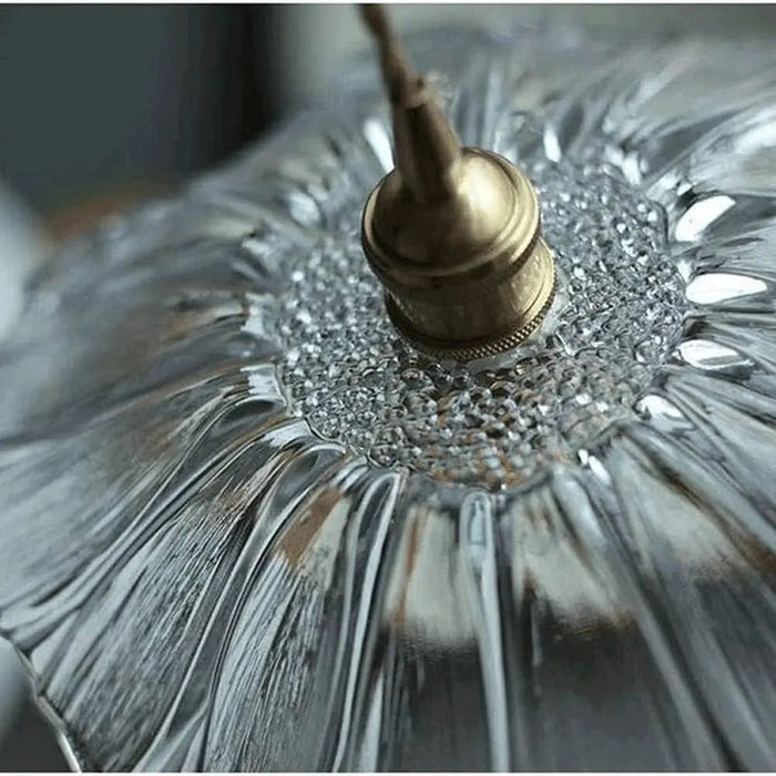 Retro Flower Shape Glass Pendant Light For Dining Room - Simprolos