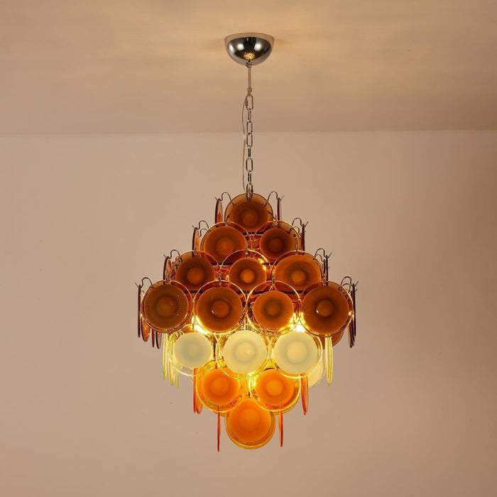 Retro Glass Disc Chandelier - Simprolos