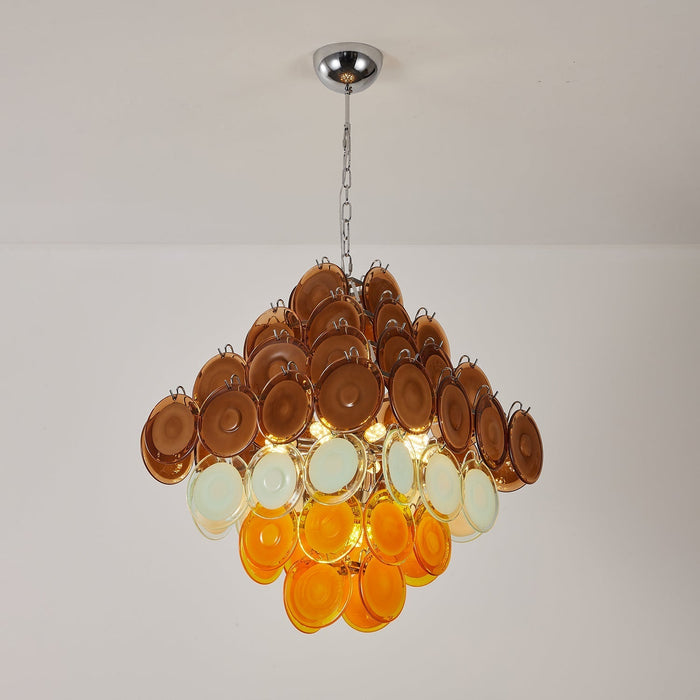 Retro Glass Disc Chandelier - Simprolos