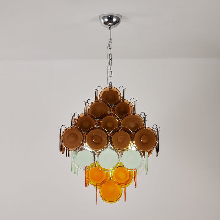 Retro Glass Disc Chandelier - Simprolos