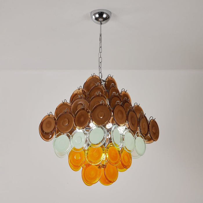 Retro Glass Disc Chandelier - Simprolos