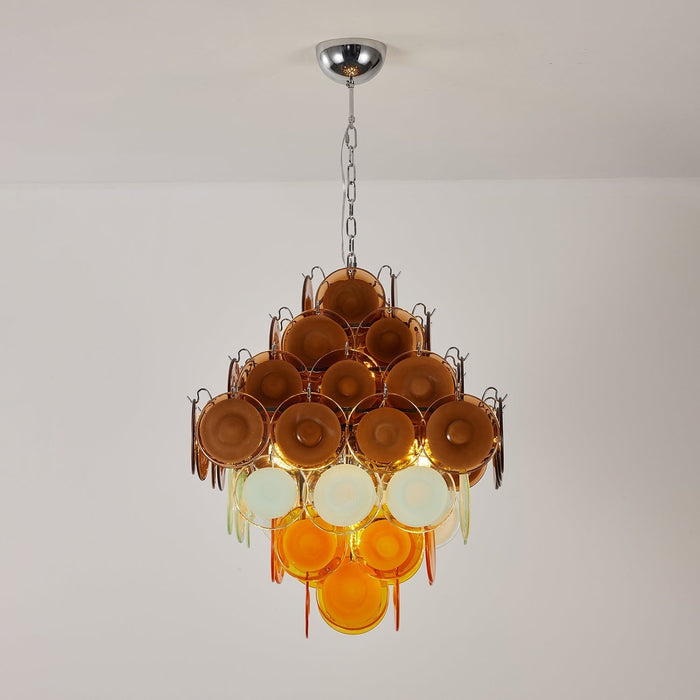 Retro Glass Disc Chandelier - Simprolos
