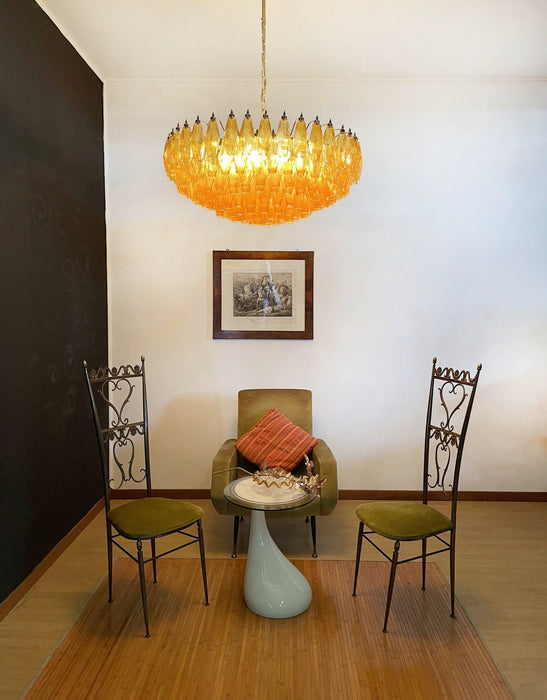 Rhombus Amber Glass Chandelier - Simprolos