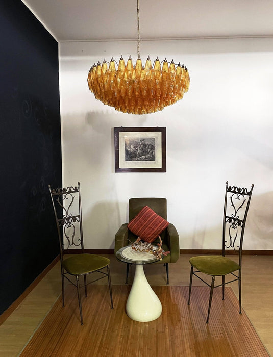 Rhombus Amber Glass Chandelier - Simprolos