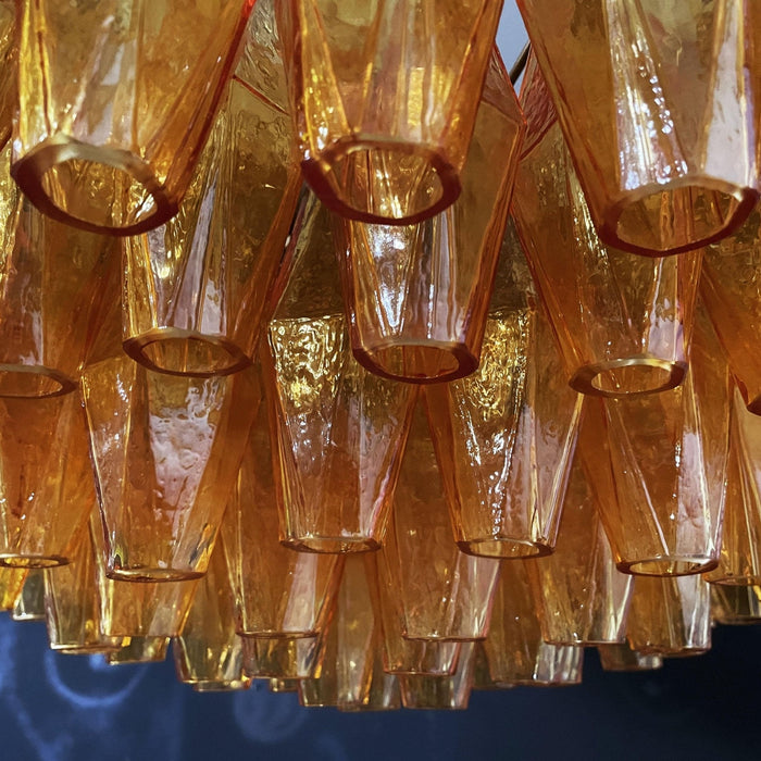 Rhombus Amber Glass Chandelier - Simprolos
