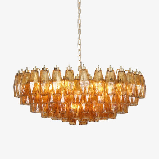 Rhombus Amber Glass Chandelier - Simprolos