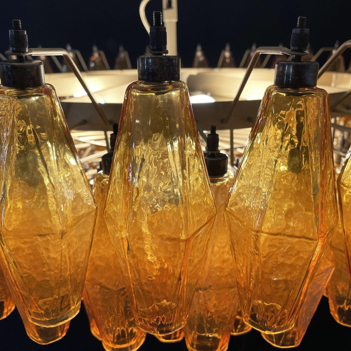 Rhombus Amber Glass Chandelier - Simprolos