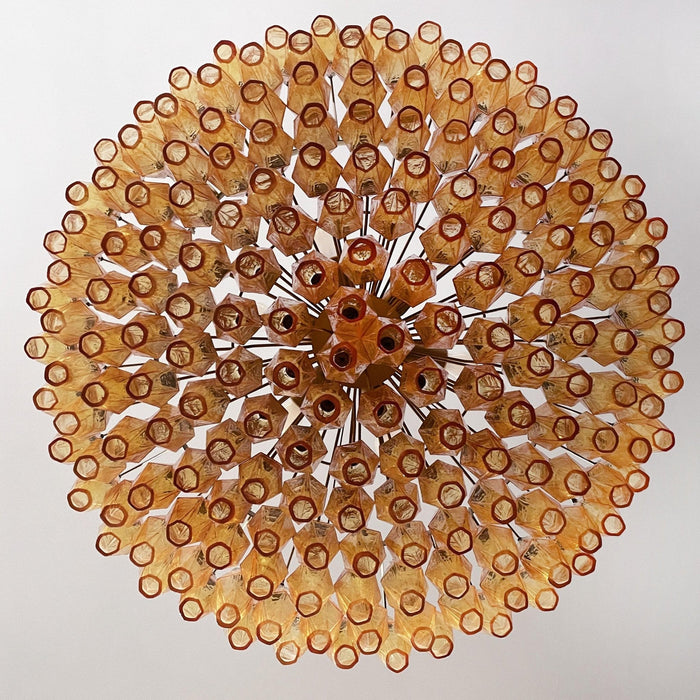 Rhombus Amber Glass Chandelier - Simprolos