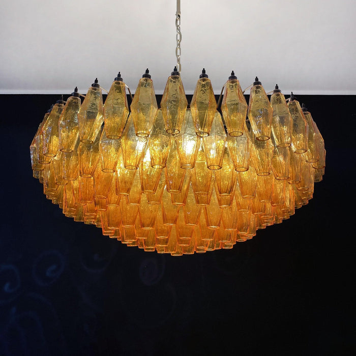 Rhombus Amber Glass Chandelier - Simprolos