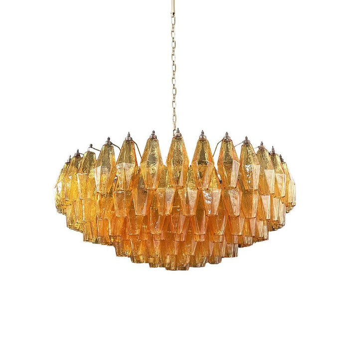 Rhombus Amber Glass Chandelier - Simprolos