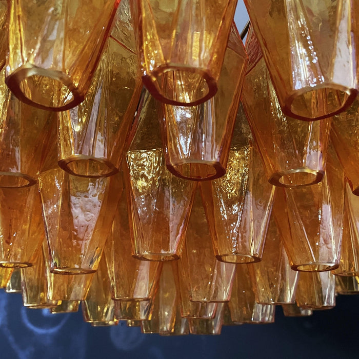Rhombus Amber Glass Chandelier - Simprolos