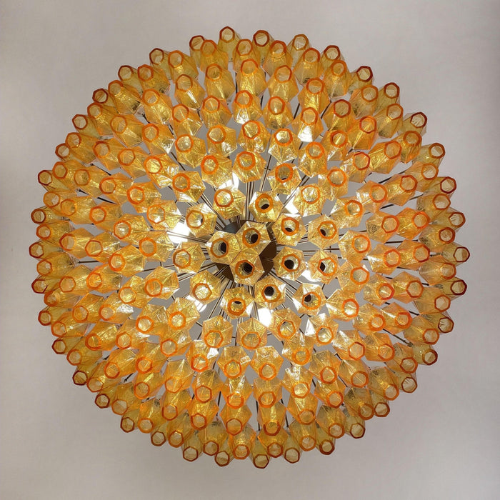 Rhombus Amber Glass Chandelier - Simprolos