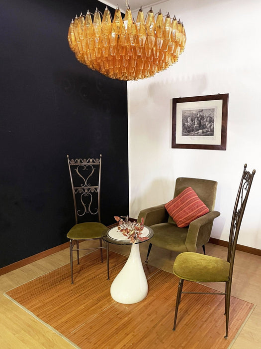 Rhombus Amber Glass Chandelier - Simprolos