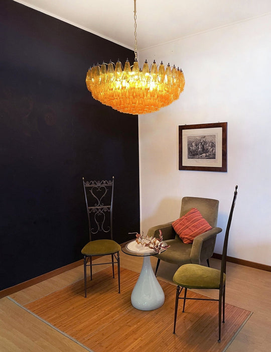 Rhombus Amber Glass Chandelier - Simprolos