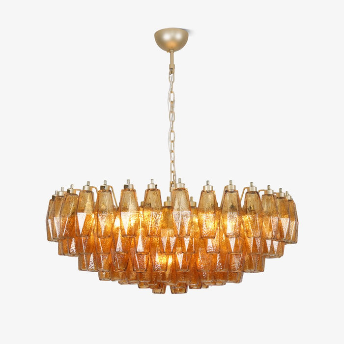 Rhombus Amber Glass Chandelier - Simprolos