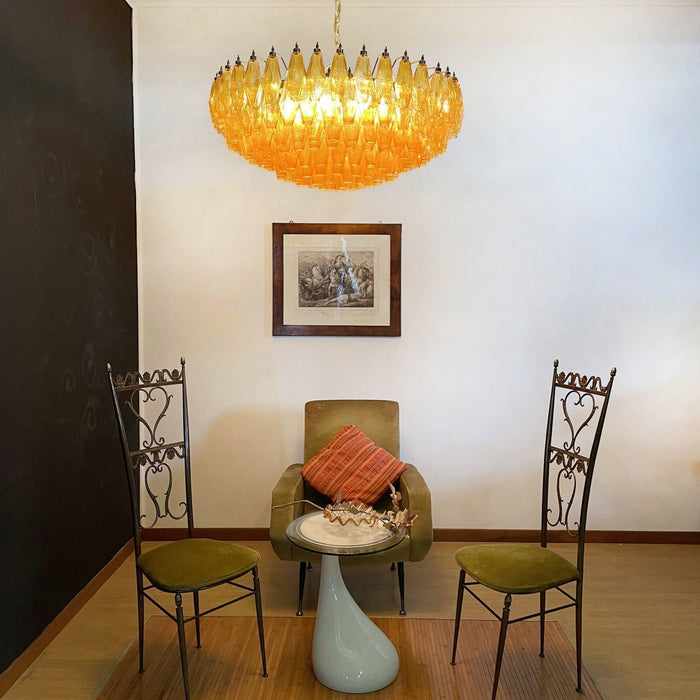 Rhombus Amber Glass Chandelier - Simprolos