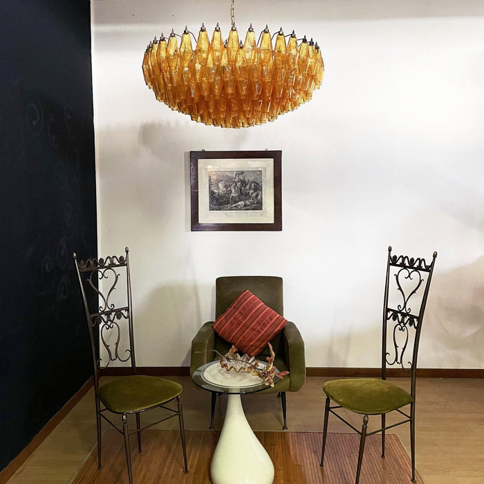 Rhombus Amber Glass Chandelier - Simprolos