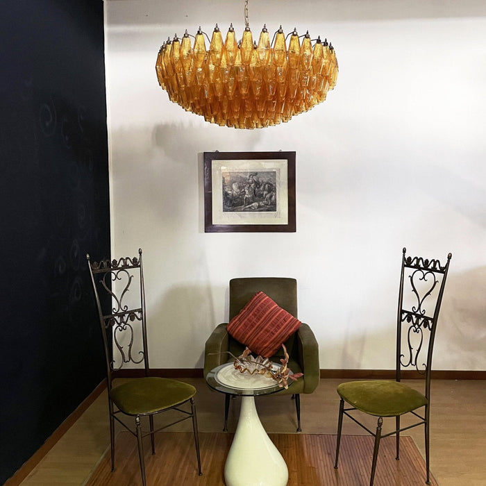 Rhombus Amber Glass Chandelier - Simprolos