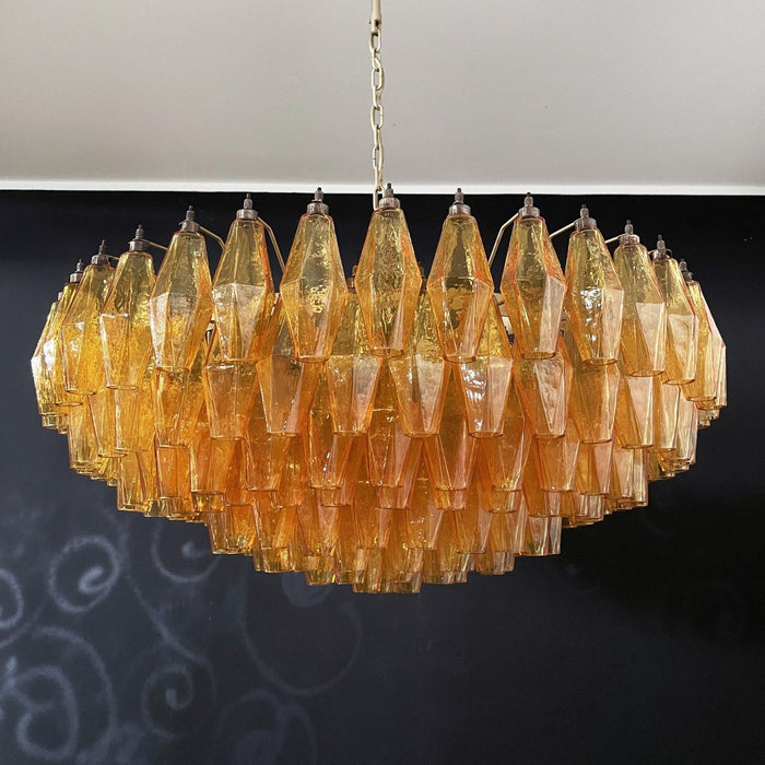 Rhombus Amber Glass Chandelier - Simprolos