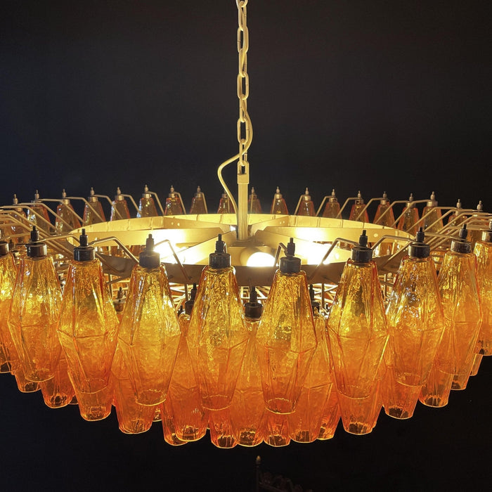 Rhombus Amber Glass Chandelier - Simprolos