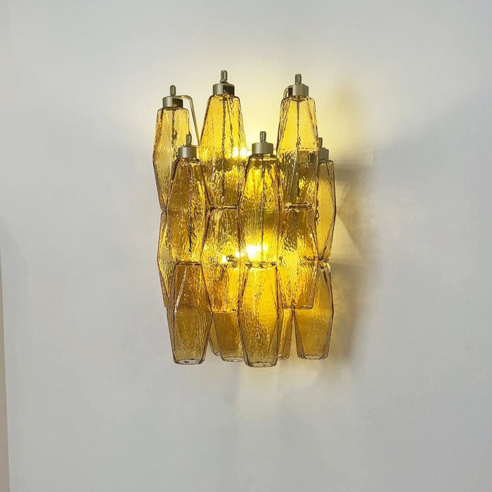 Rhombus Amber Glass Wall Lamp - Simprolos
