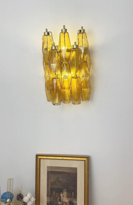 Rhombus Amber Glass Wall Lamp - Simprolos