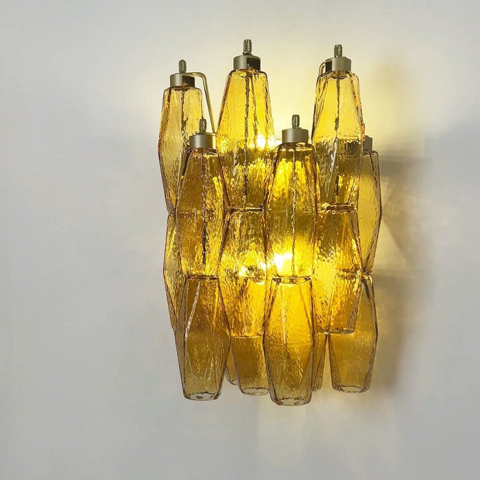 Rhombus Amber Glass Wall Lamp - Simprolos