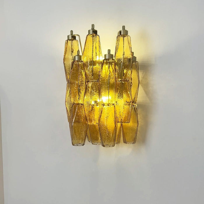 Rhombus Amber Glass Wall Lamp - Simprolos