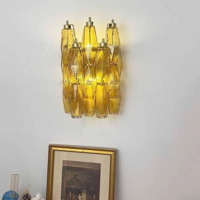 Rhombus Amber Glass Wall Lamp - Simprolos