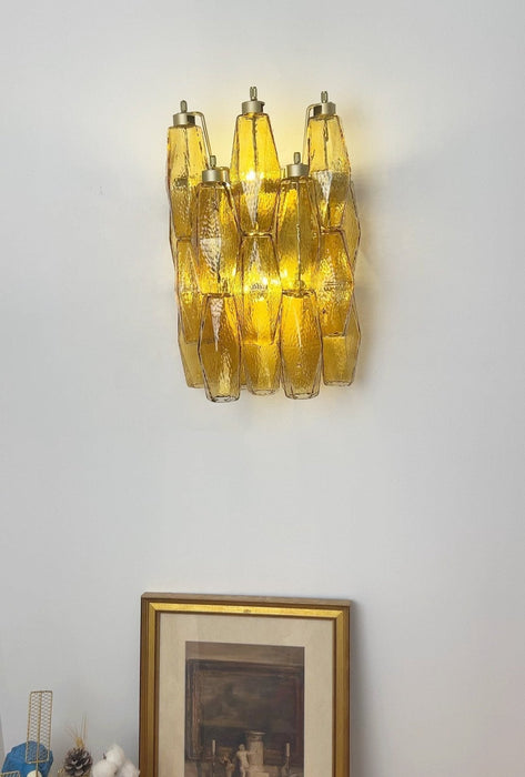 Rhombus Amber Glass Wall Lamp - Simprolos
