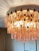 Rhombus Pink Glass Ceiling Lamp - Simprolos