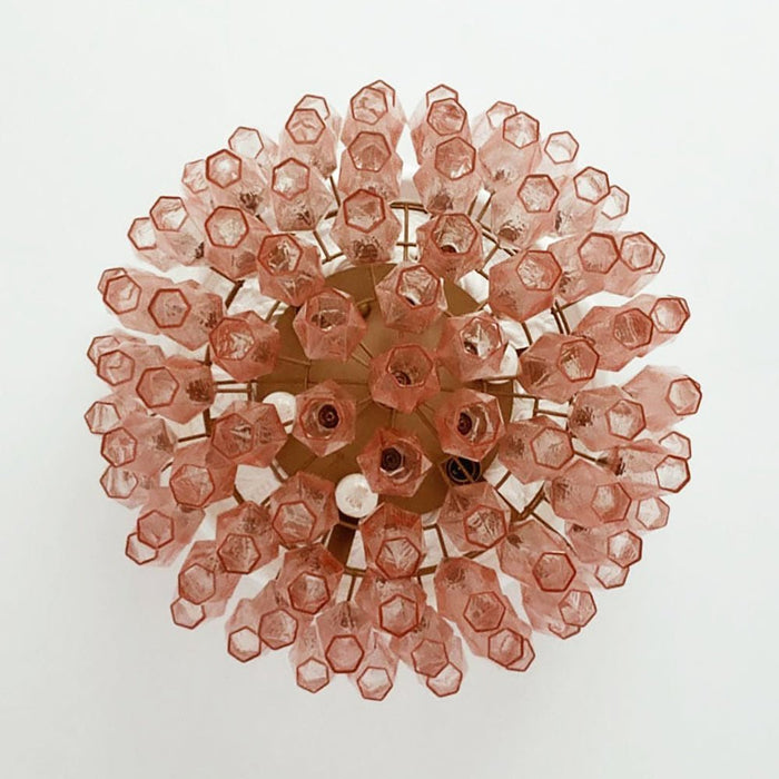 Rhombus Pink Glass Ceiling Lamp - Simprolos