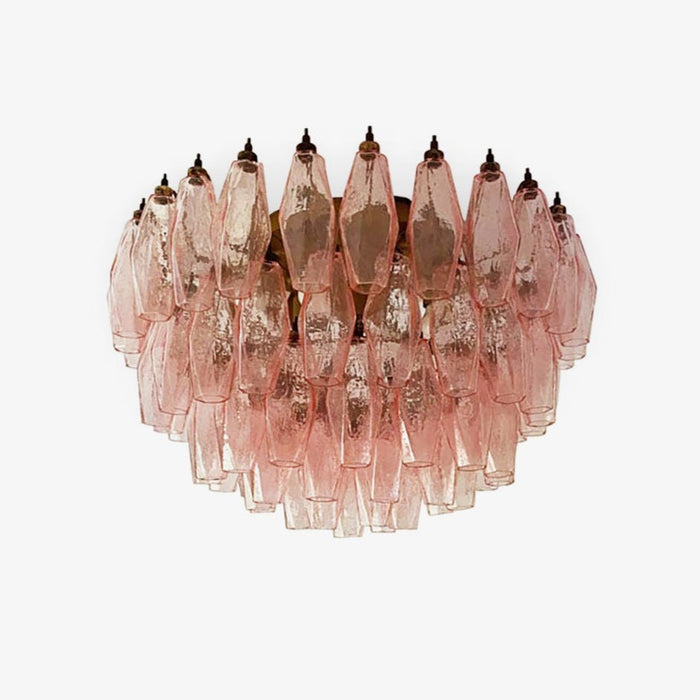 Rhombus Pink Glass Ceiling Lamp - Simprolos