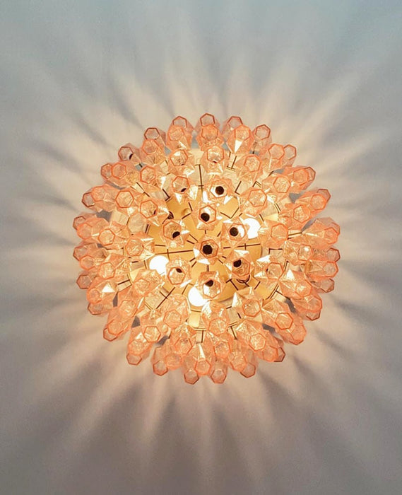 Rhombus Pink Glass Ceiling Lamp - Simprolos