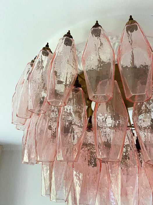 Rhombus Pink Glass Ceiling Lamp - Simprolos
