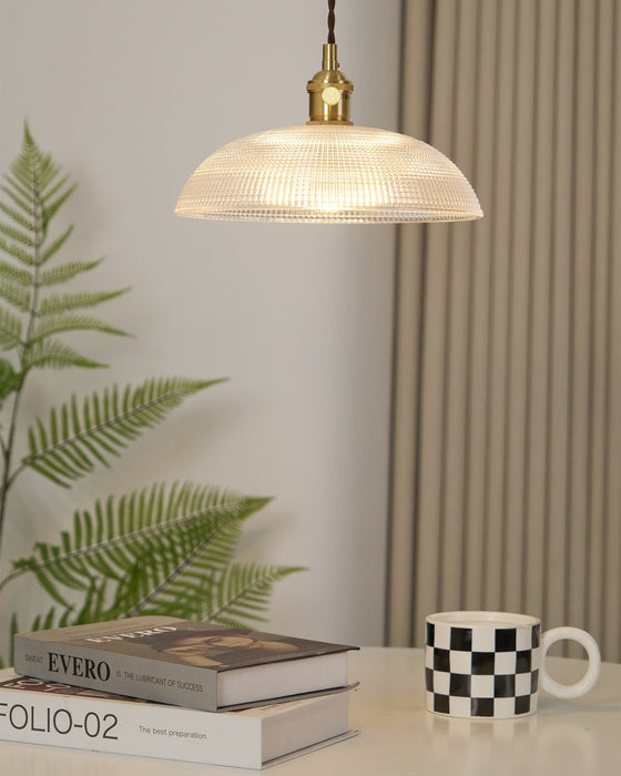 Ribbed Spiral Pendant Light - Simprolos