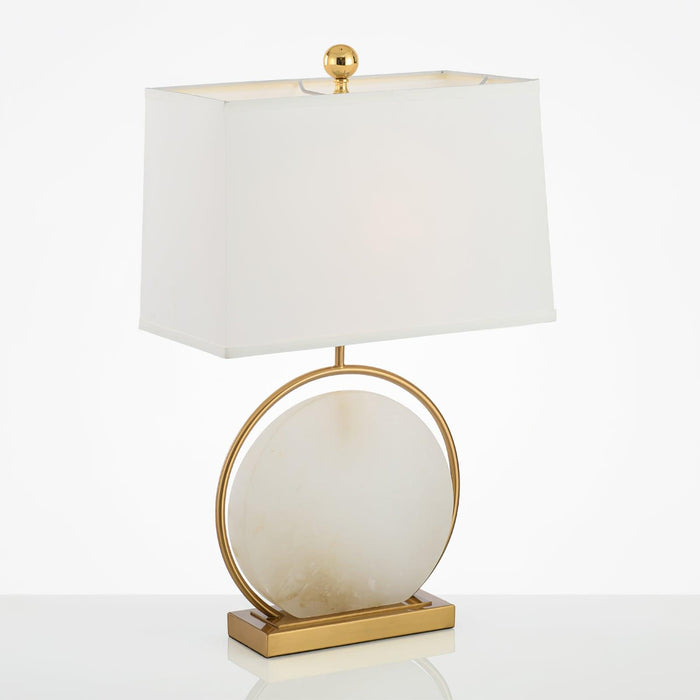 Roma White Alabaster Table Lamp - Simprolos