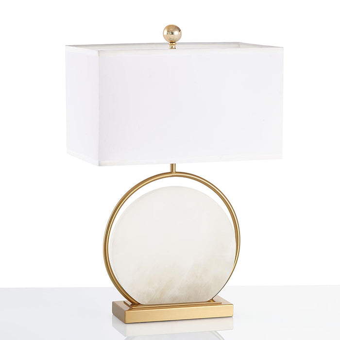 Roma White Alabaster Table Lamp - Simprolos