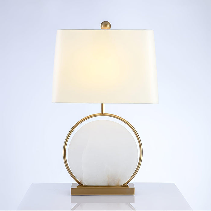 Roma White Alabaster Table Lamp - Simprolos